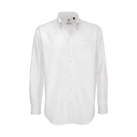 B &amp;amp; C Oxford LSL/men Shirt, White, S bedrucken, Art.-Nr. 720420003
