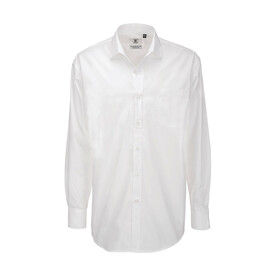 B &amp;amp; C Heritage LSL/men Poplin Shirt, White, S bedrucken, Art.-Nr. 724420003