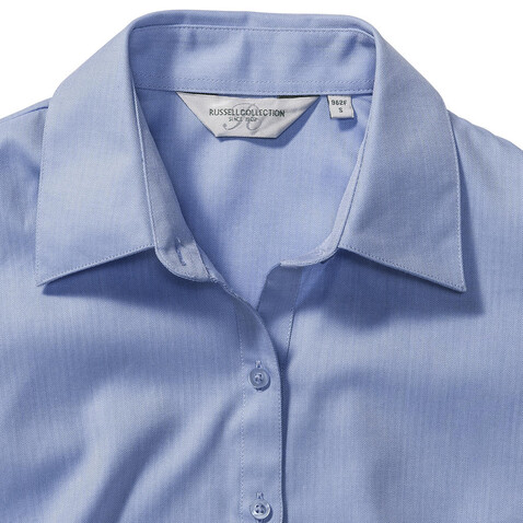 Russell Europe Ladies` LS Herringbone Shirt, White, XS (34) bedrucken, Art.-Nr. 769000002