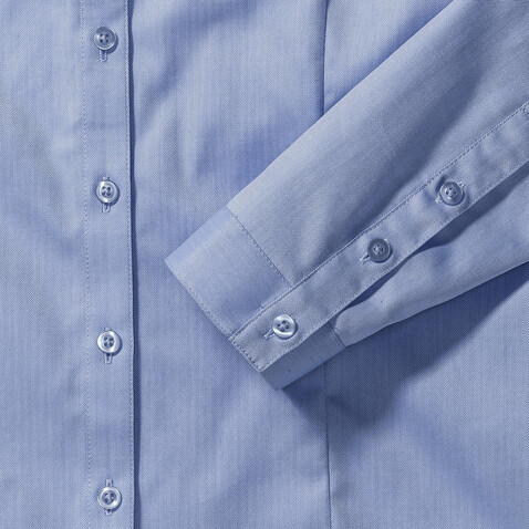 Russell Europe Ladies` LS Herringbone Shirt, White, XS (34) bedrucken, Art.-Nr. 769000002
