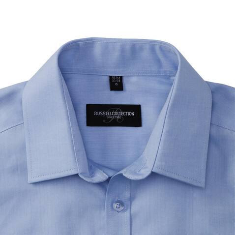 Russell Europe Men`s LS Herringbone Shirt, White, S (15") bedrucken, Art.-Nr. 789000003