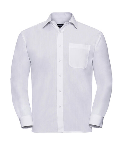Russell Europe Poplin Shirt LS, White, S bedrucken, Art.-Nr. 794000003 Russell Europe Poplin Shirt LS, White, S bedrucken, Art.-Nr. 794000003