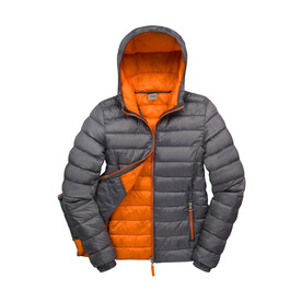 Result Ladies` Snow Bird Hooded Jacket, Grey/Orange, XS (8) bedrucken, Art.-Nr. 894331622