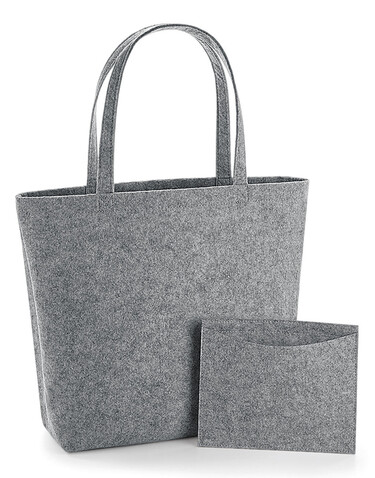 Bag Base Felt Shopper, Charcoal Melange, One Size bedrucken, Art.-Nr. 913291050