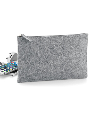 Bag Base Felt Accessory Pouch, Charcoal Melange, One Size bedrucken, Art.-Nr. 916291050