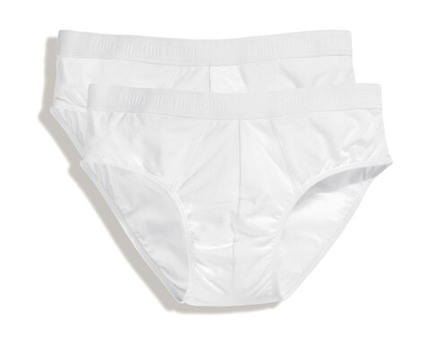 Fruit of the Loom Classic Sport Brief 2 Pack, White, S bedrucken, Art.-Nr. 991010003 Fruit of the Loom Classic Sport Brief 2 Pack, White, S bedrucken, Art.-Nr. 991010003