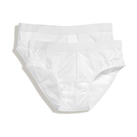Fruit of the Loom Classic Sport Brief 2 Pack, White, S bedrucken, Art.-Nr. 991010003