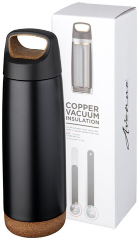 Valhalla 600 ml Kupfer-Vakuum Isolierflasche, schwarz bedrucken, Art.-Nr. 10056500 Valhalla 600 ml Kupfer-Vakuum Isolierflasche, schwarz bedrucken, Art.-Nr. 10056500