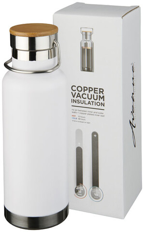 Thor 480 ml Kupfer-Vakuum Isolierflasche, weiss bedrucken, Art.-Nr. 10059402 Thor 480 ml Kupfer-Vakuum Isolierflasche, weiss bedrucken, Art.-Nr. 10059402