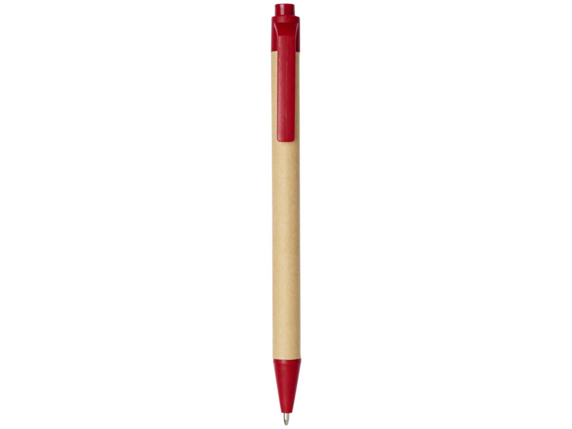 Berk Kugelschreiber aus recyceltem Karton und Mais, rot bedrucken, Art.-Nr. 10738402