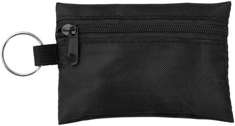 Valdemar 16-teilige Erste-Hilfe-Tasche mit Schlüsselanhänger, schwarz bedrucken, Art.-Nr. 12200901 Valdemar 16-teilige Erste-Hilfe-Tasche mit Schlüsselanhänger, schwarz bedrucken, Art.-Nr. 12200901