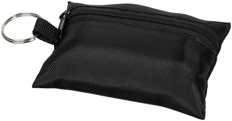 Valdemar 16-teilige Erste-Hilfe-Tasche mit Schlüsselanhänger, schwarz bedrucken, Art.-Nr. 12200901 Valdemar 16-teilige Erste-Hilfe-Tasche mit Schlüsselanhänger, schwarz bedrucken, Art.-Nr. 12200901