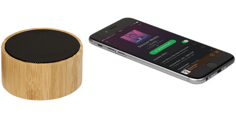 Cosmos Bluetooth® Lautsprecher aus Bambus, natur, schwarz bedrucken, Art.-Nr. 12410000 Cosmos Bluetooth® Lautsprecher aus Bambus, natur, schwarz bedrucken, Art.-Nr. 12410000