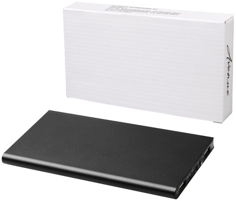 Plate 8000 mAh Aluminium-Powerbank, schwarz bedrucken, Art.-Nr. 12411200 Plate 8000 mAh Aluminium-Powerbank, schwarz bedrucken, Art.-Nr. 12411200
