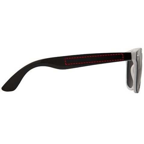 Sun Ray Sonnenbrille mit zweifarbigen Tönen, weiss, schwarz bedrucken, Art.-Nr. 10050000 Sun Ray Sonnenbrille mit zweifarbigen Tönen, weiss, schwarz bedrucken, Art.-Nr. 10050000