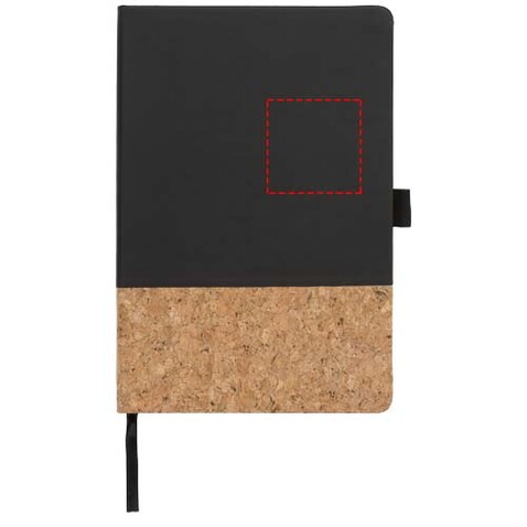 Evora A5 Notizbuch Thermo PU mit Kork, schwarz bedrucken, Art.-Nr. 10732000