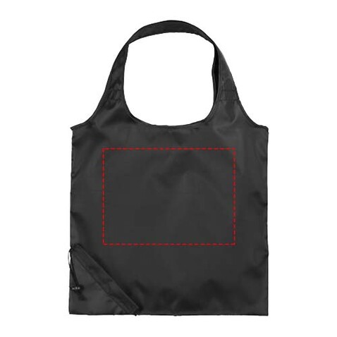 Bungalow faltbare Polyester Tragetasche 7L, schwarz bedrucken, Art.-Nr. 12011900 Bungalow faltbare Polyester Tragetasche 7L, schwarz bedrucken, Art.-Nr. 12011900