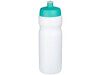 Baseline® Plus 650 ml Sportflasche, weiss, aquablau bedrucken, Art.-Nr. 21068405