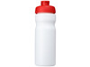 Baseline® Plus 650 ml Sportflasche mit Klappdeckel, weiss, rot bedrucken, Art.-Nr. 21068503