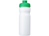 Baseline® Plus 650 ml Sportflasche mit Klappdeckel, weiss, grün bedrucken, Art.-Nr. 21068506