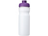 Baseline® Plus 650 ml Sportflasche mit Klappdeckel, weiss, lila bedrucken, Art.-Nr. 21068509
