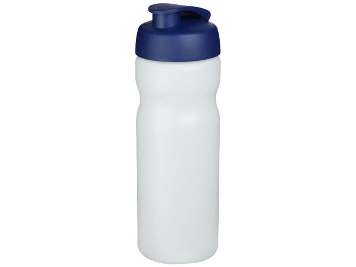 Baseline® Plus 650 ml Sportflasche mit Klappdeckel, transparent, blau bedrucken, Art.-Nr. 21068517
