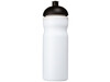 Baseline® Plus 650 ml Sportflasche mit Kuppeldeckel, weiss, schwarz bedrucken, Art.-Nr. 21068600