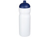 Baseline® Plus 650 ml Sportflasche mit Kuppeldeckel, weiss, blau bedrucken, Art.-Nr. 21068602
