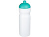 Baseline® Plus 650 ml Sportflasche mit Kuppeldeckel, weiss, aquablau bedrucken, Art.-Nr. 21068605