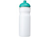 Baseline® Plus 650 ml Sportflasche mit Kuppeldeckel, weiss, aquablau bedrucken, Art.-Nr. 21068605