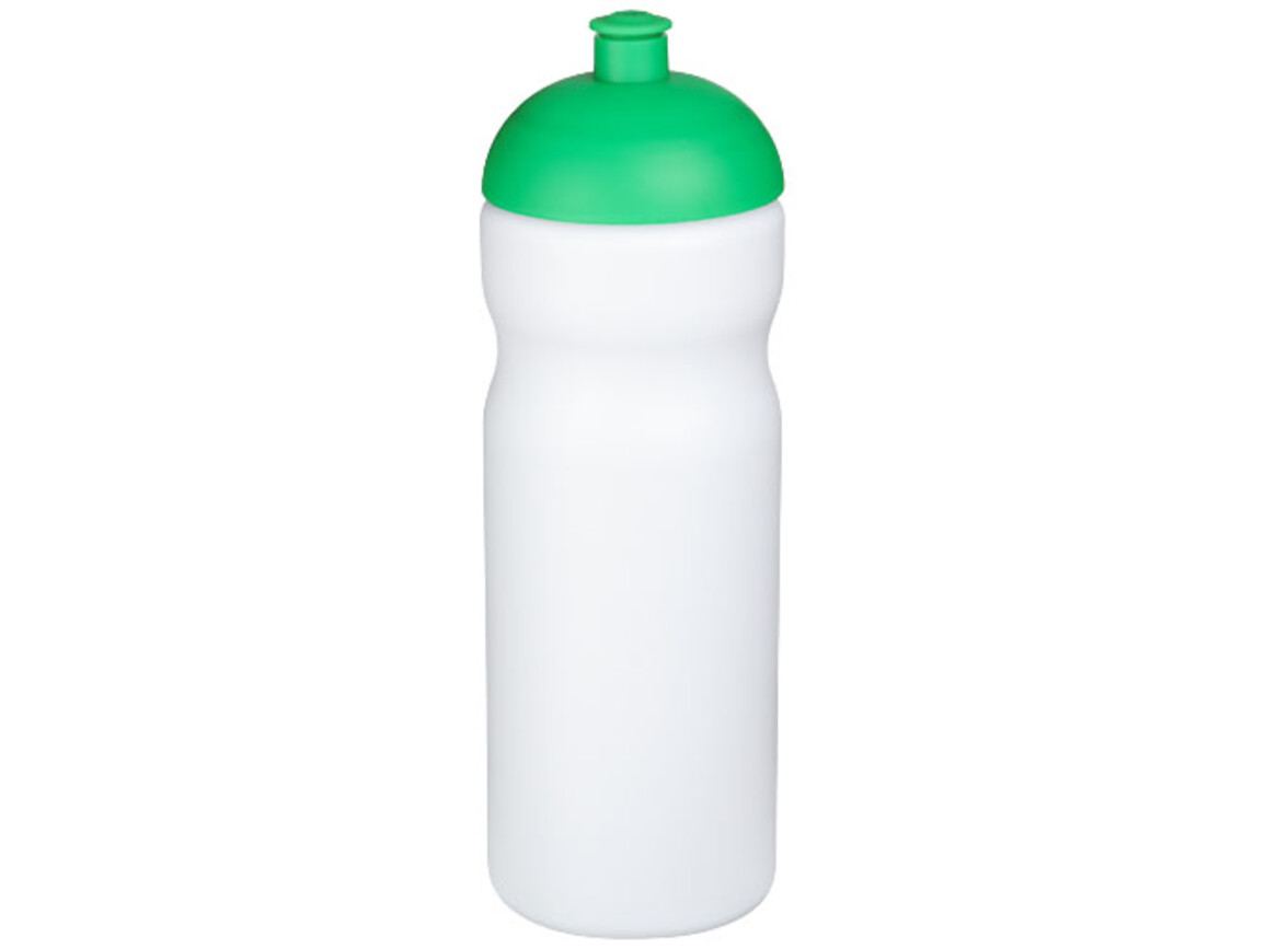 Baseline® Plus 650 ml Sportflasche mit Kuppeldeckel, weiss, grün bedrucken, Art.-Nr. 21068606