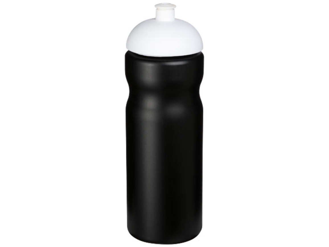 Baseline® Plus 650 ml Sportflasche mit Kuppeldeckel, schwarz, weiss bedrucken, Art.-Nr. 21068612