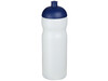 Baseline® Plus 650 ml Sportflasche mit Kuppeldeckel, transparent, blau bedrucken, Art.-Nr. 21068617