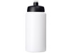 Baseline® Plus grip 500 ml Sportflasche mit Sportdeckel, weiss, schwarz bedrucken, Art.-Nr. 21068700