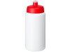 Baseline® Plus grip 500 ml Sportflasche mit Sportdeckel, weiss, rot bedrucken, Art.-Nr. 21068703