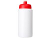Baseline® Plus grip 500 ml Sportflasche mit Sportdeckel, weiss, rot bedrucken, Art.-Nr. 21068703