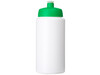 Baseline® Plus grip 500 ml Sportflasche mit Sportdeckel, weiss, grün bedrucken, Art.-Nr. 21068706