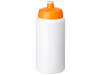 Baseline® Plus grip 500 ml Sportflasche mit Sportdeckel, weiss, orange bedrucken, Art.-Nr. 21068707