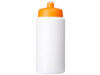 Baseline® Plus grip 500 ml Sportflasche mit Sportdeckel, weiss, orange bedrucken, Art.-Nr. 21068707