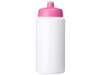 Baseline® Plus grip 500 ml Sportflasche mit Sportdeckel, weiss, rosa bedrucken, Art.-Nr. 21068708