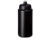 Baseline® Plus grip 500 ml Sportflasche mit Sportdeckel, schwarz bedrucken, Art.-Nr. 21068711
