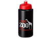 Baseline® Plus grip 500 ml Sportflasche mit Sportdeckel, schwarz, rot bedrucken, Art.-Nr. 21068714