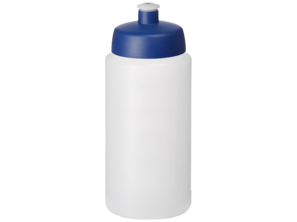 Baseline® Plus grip 500 ml Sportflasche mit Sportdeckel, transparent, blau bedrucken, Art.-Nr. 21068717