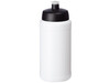 Baseline® Plus 500 ml Flasche mit Sportdeckel, weiss, schwarz bedrucken, Art.-Nr. 21068800
