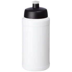 Baseline® Plus 500 ml Flasche mit Sportdeckel, weiss, schwarz bedrucken, Art.-Nr. 21068800