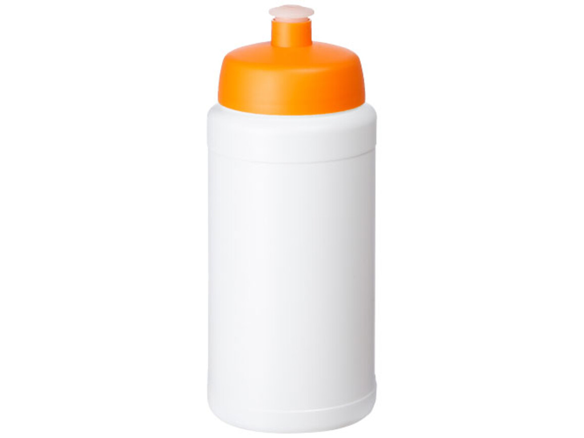 Baseline® Plus 500 ml Flasche mit Sportdeckel, weiss, orange bedrucken, Art.-Nr. 21068807