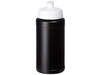 Baseline® Plus 500 ml Flasche mit Sportdeckel, schwarz, weiss bedrucken, Art.-Nr. 21068812