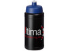 Baseline® Plus 500 ml Flasche mit Sportdeckel, schwarz, blau bedrucken, Art.-Nr. 21068813