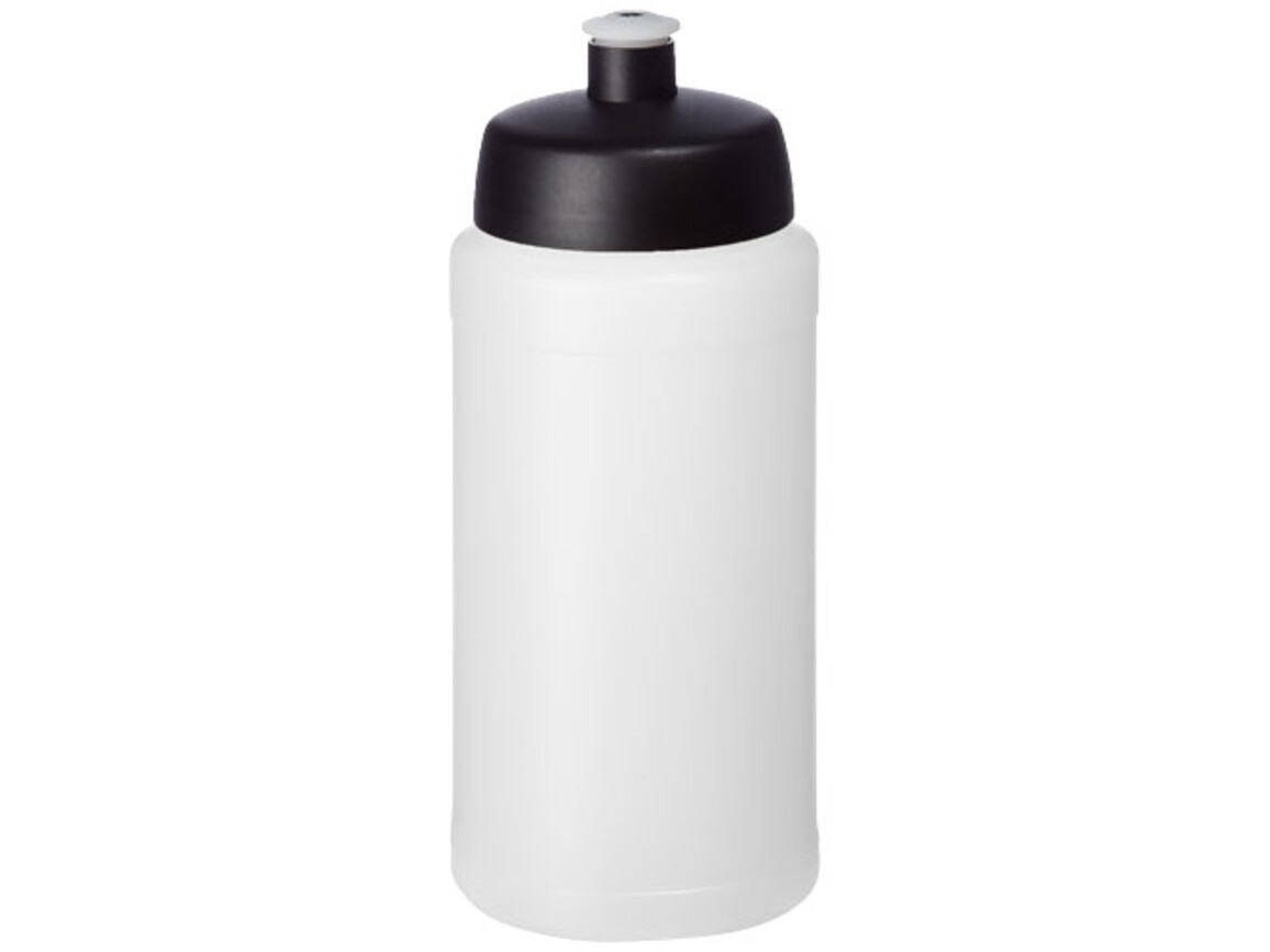 Baseline® Plus 500 ml Flasche mit Sportdeckel, transparent, schwarz bedrucken, Art.-Nr. 21068815