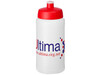 Baseline® Plus 500 ml Flasche mit Sportdeckel, transparent, rot bedrucken, Art.-Nr. 21068818